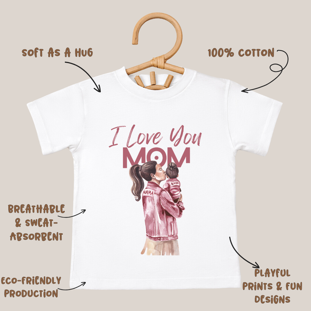 I Love You Mom - Kids Tshirt