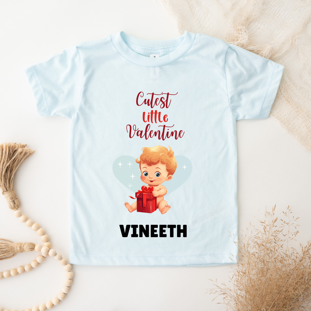 Cutest Little Valentine - Customisable Kids Tshirt