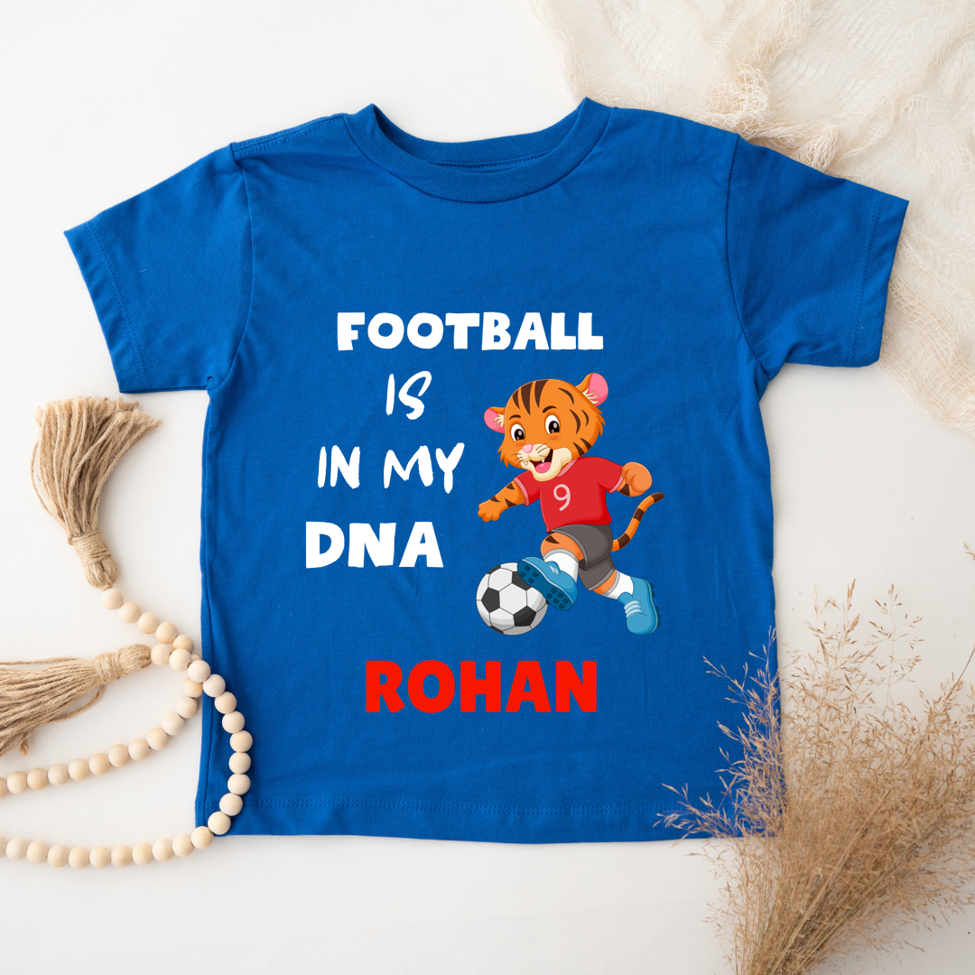 Football Is In My DNA - Customisable Kids Tshirt