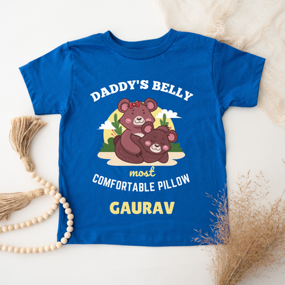 Daddy's Belly Most Comfortable Pillow - Customisable Kids Tshirt