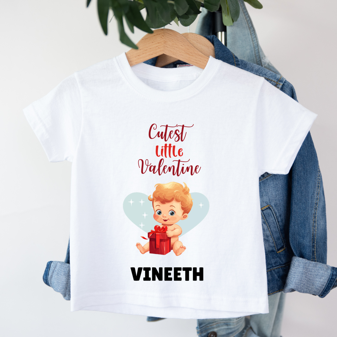 Cutest Little Valentine - Customisable Kids Tshirt