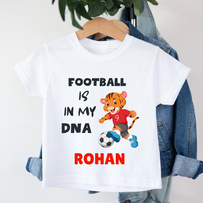 Football Is In My DNA - Customisable Kids Tshirt