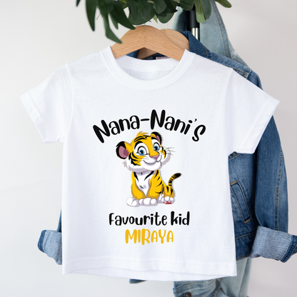Nana - Nani's Favourite Kid - Custom Kids Tee
