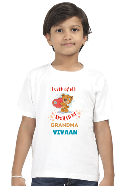 Loved By All Spoiled By Grandma - Custom Kids Tee