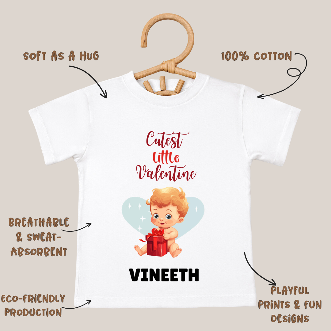 Cutest Little Valentine - Customisable Kids Tshirt