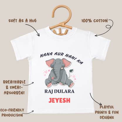 Nana Aur Nani Ka Raj Dulara - Custom Kids Tshirt
