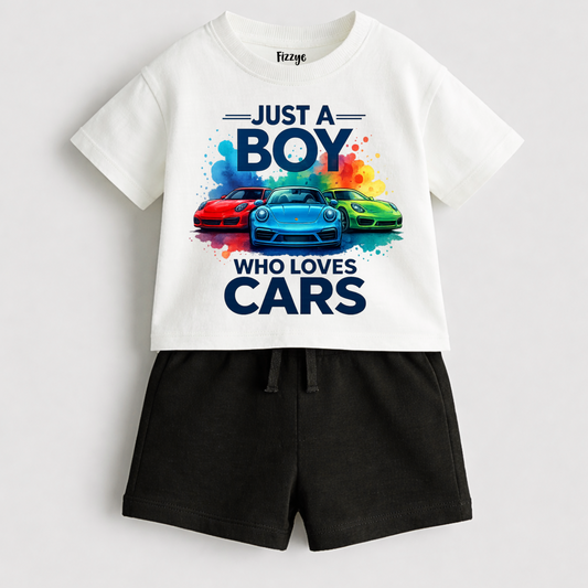 Just A Boy Who Loves Cars | Kids Co-ord Set