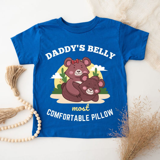 Daddy's Belly Most Comfortable Pillow - Kids Tshirt