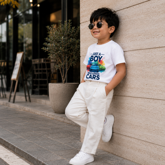 Just A Boy Who Loves Cars - Kids Tshirt