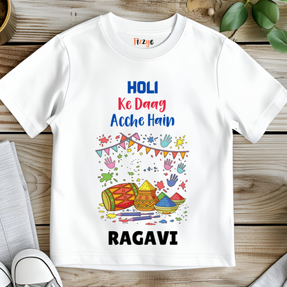 Holi Ke Daag Acche Hain - Custom Kids Tshirt