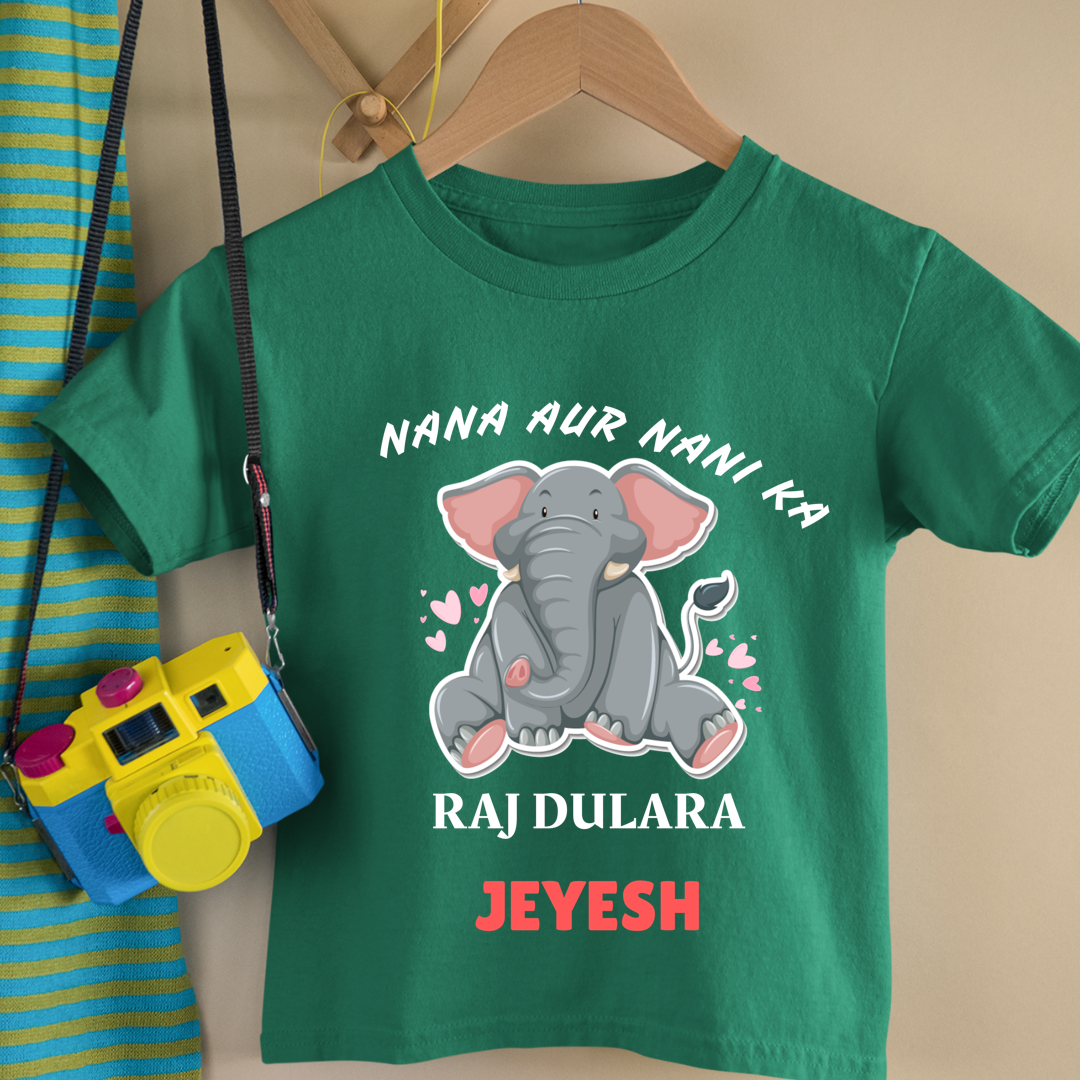 Nana Aur Nani Ka Raj Dulara - Custom Kids Tshirt