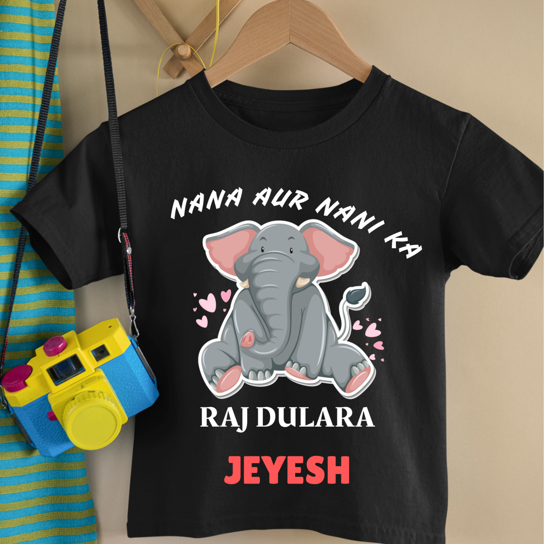 Nana Aur Nani Ka Raj Dulara - Custom Kids Tshirt