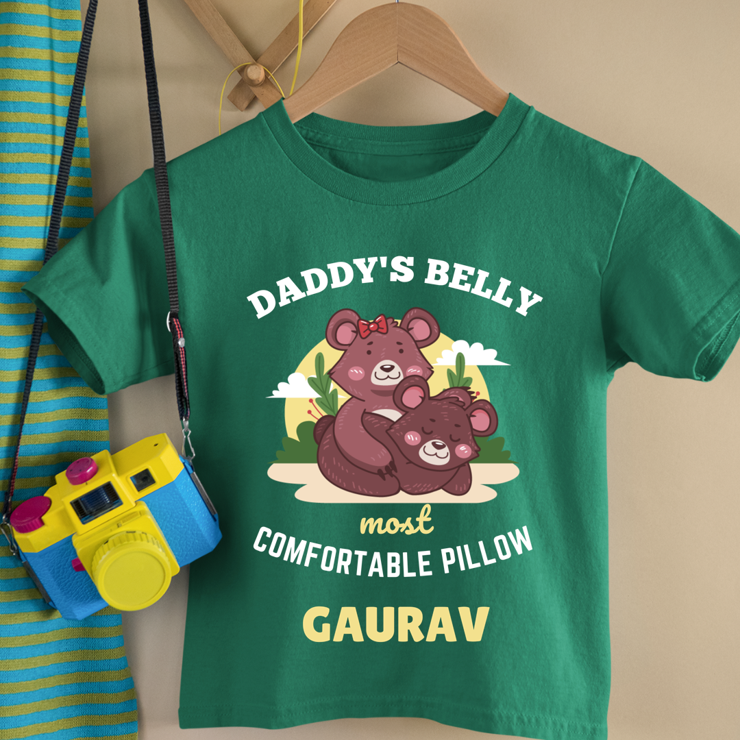 Daddy's Belly Most Comfortable Pillow - Customisable Kids Tshirt