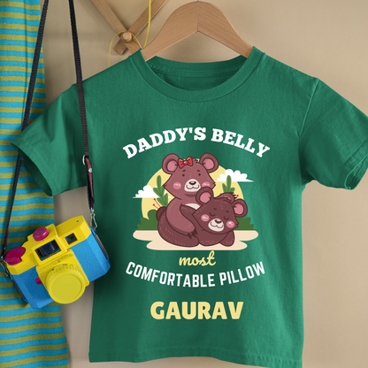 Daddy's Belly Most Comfortable Pillow - Customisable Kids Tshirt