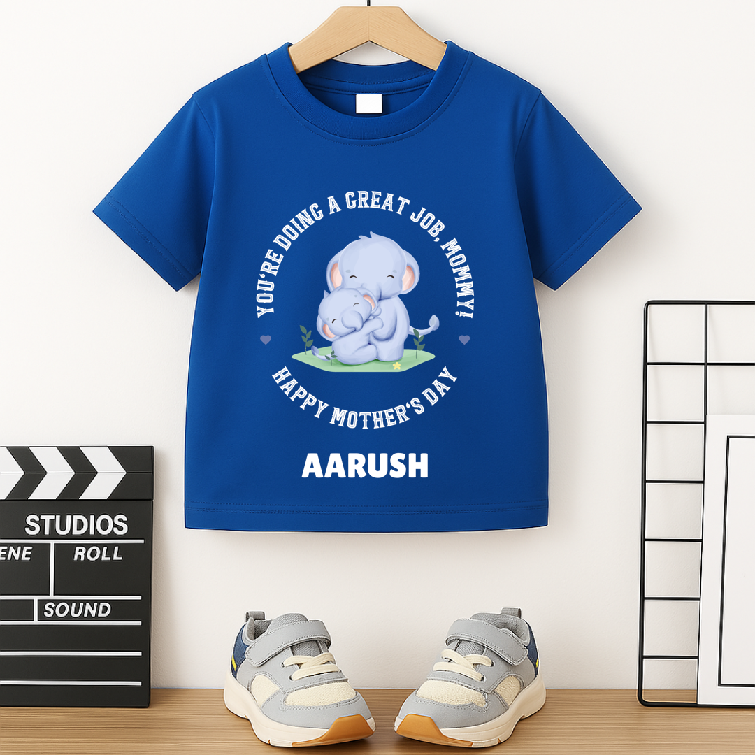 Happy Mother's Day Mom - Personalised Kids Tshirt