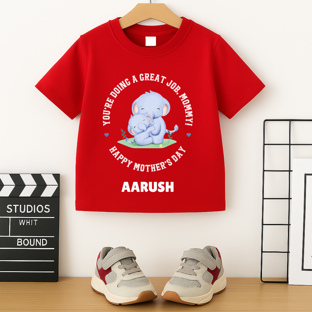 Happy Mother's Day Mom - Personalised Kids Tshirt