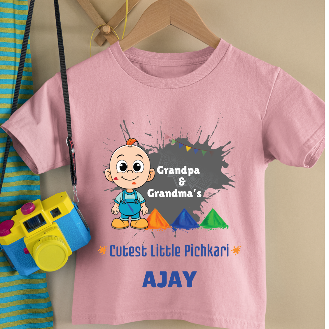 Grandparents Cutest Little Pichkari - Custom Kids Tshirt