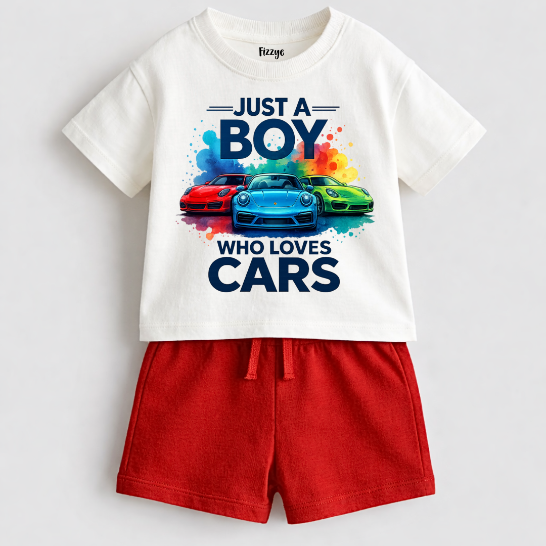 Just A Boy Who Loves Cars | Kids Co-ord Set