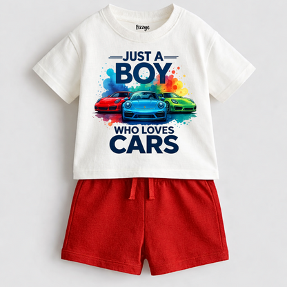 Just A Boy Who Loves Cars | Kids Co-ord Set
