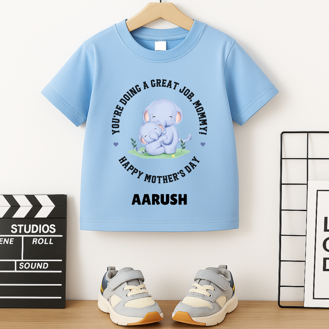 Happy Mother's Day Mom - Personalised Kids Tshirt