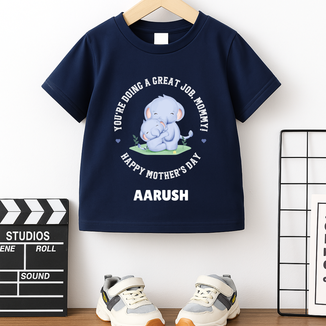 Happy Mother's Day Mom - Personalised Kids Tshirt