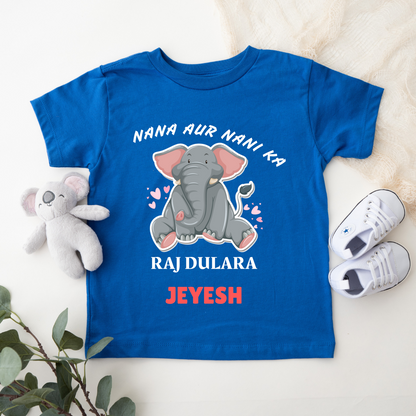 Nana Aur Nani Ka Raj Dulara - Custom Kids Tshirt