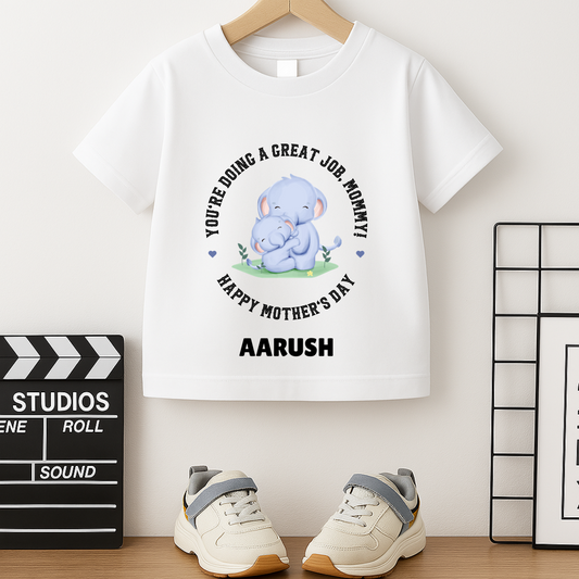 Happy Mother's Day Mom - Personalised Kids Tshirt
