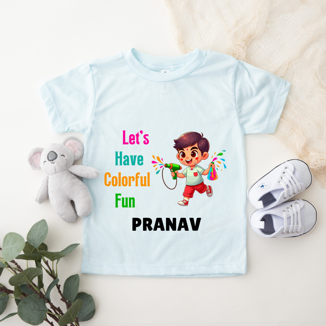 Let's Have Colourful Holi - Custom Kids Tshirt