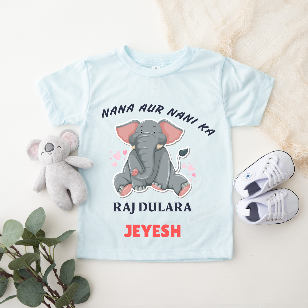 Nana Aur Nani Ka Raj Dulara - Custom Kids Tshirt