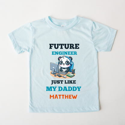 Future Engineer Just Like Daddy - Custom Kids Tee