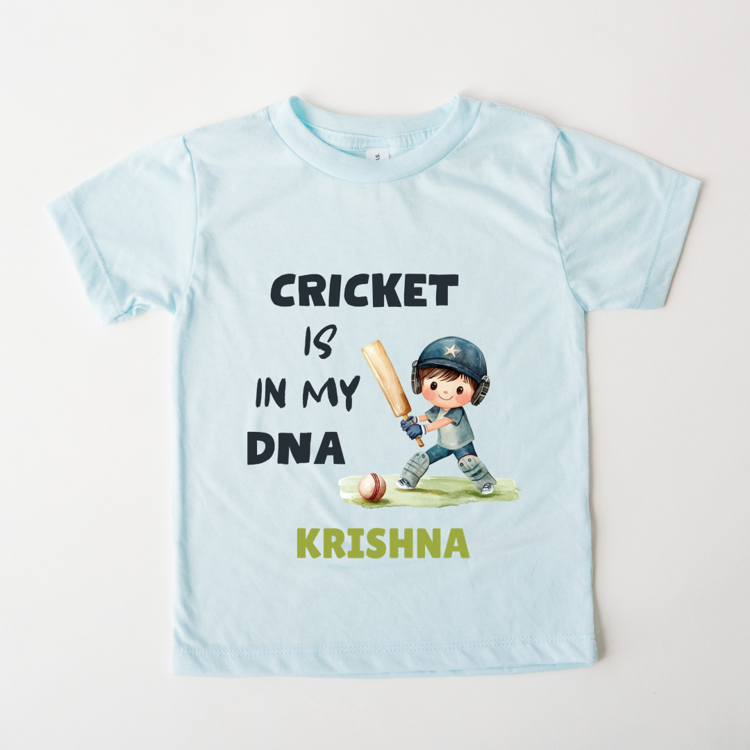 Cricket Is In My DNA - Custom Kids Tee