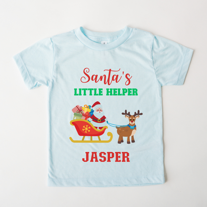 Santas Little Helper - Custom Kids Tshirt
