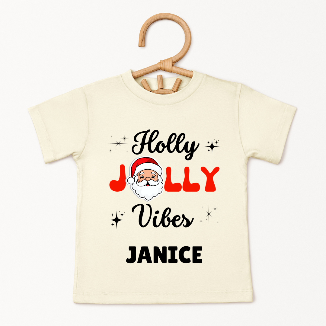 Holly Jolly Vibes - Custom Kids Tshirt