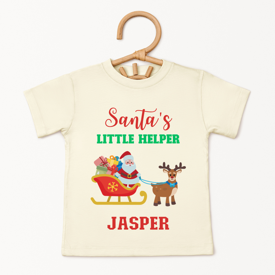Santas Little Helper - Custom Kids Tshirt