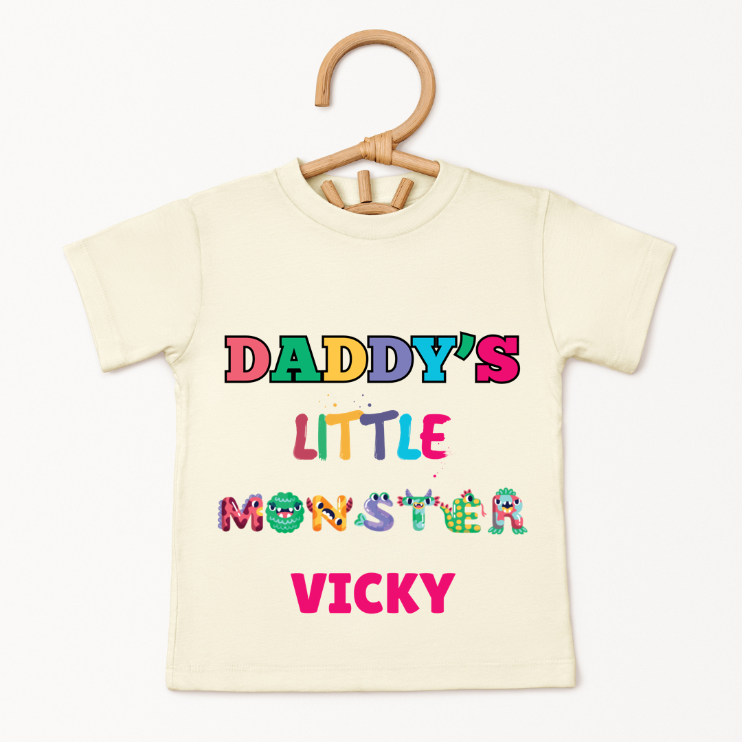 Daddy's Little Monster - Custom Kids Tshirt