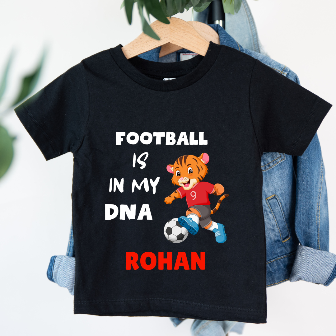 Football Is In My DNA - Customisable Kids Tshirt