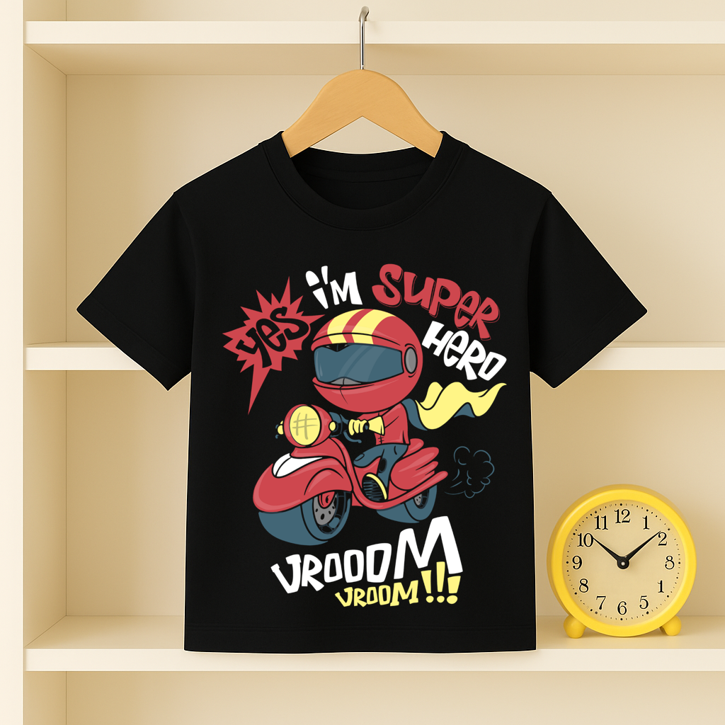 Cartoon Print Cotton T Shirt | Casual Kids Outfit