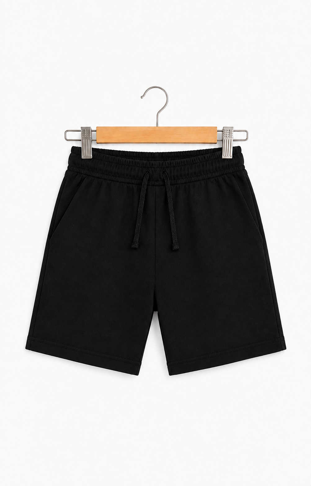 Black Cotton Shorts