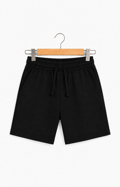 Black Cotton Shorts