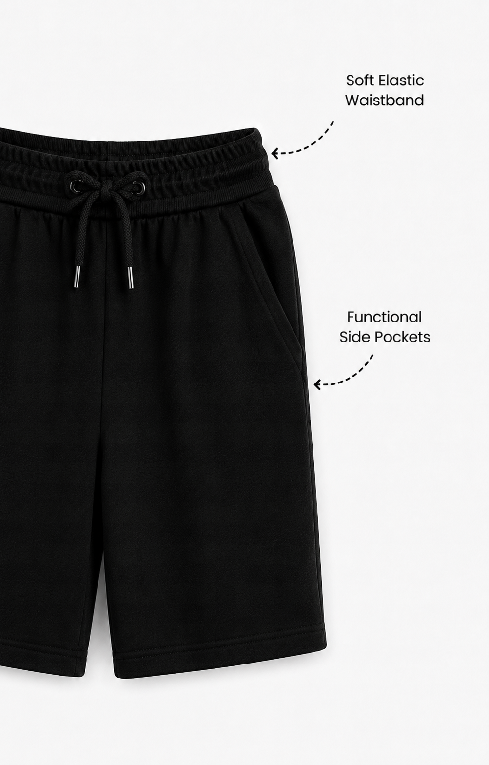 Black Cotton Shorts