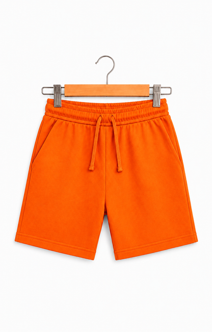 Orange Cotton Shorts