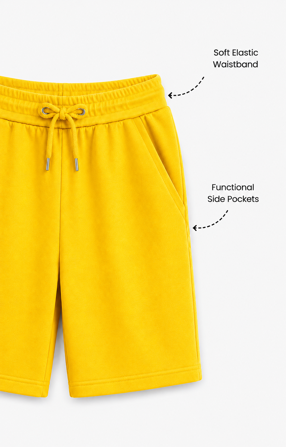 Yellow Cotton Shorts