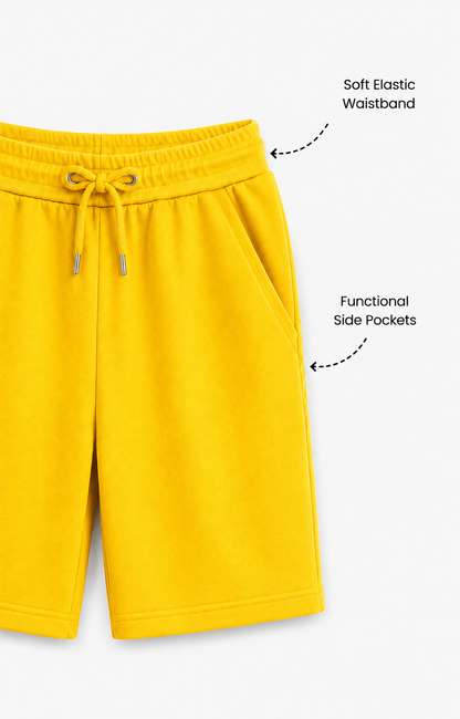 Yellow Cotton Shorts