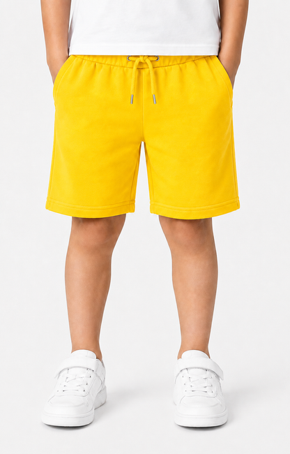 Yellow Cotton Shorts