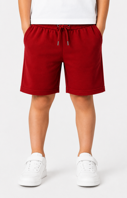 Red Cotton Shorts