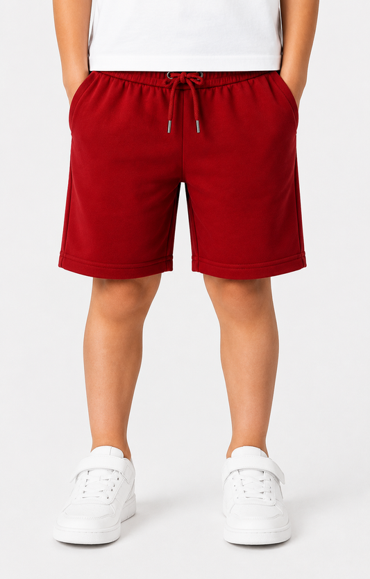 Red Cotton Shorts