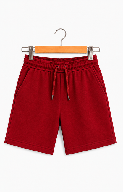 Red Cotton Shorts