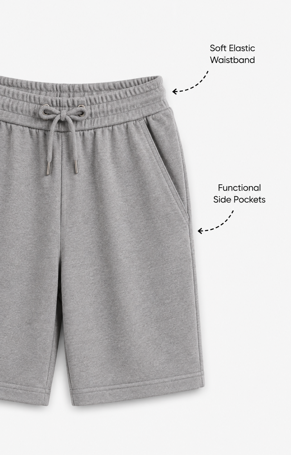 Grey Cotton Shorts