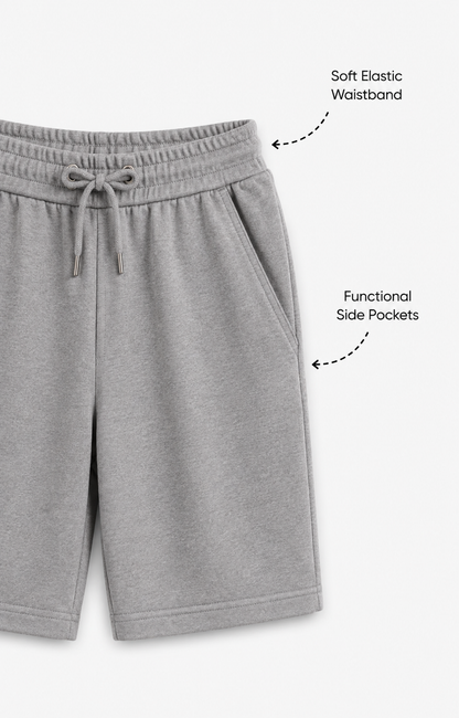 Grey Cotton Shorts