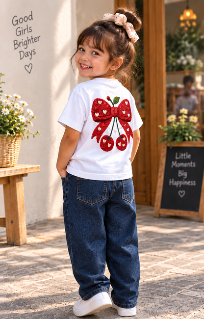 Cherry Bow - Kids Tshirt